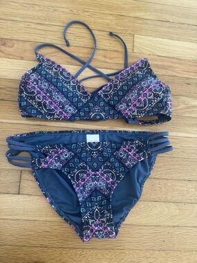 Xhilaration Swim Blue Hippy Bohemian Style 2 Piece Bikini
